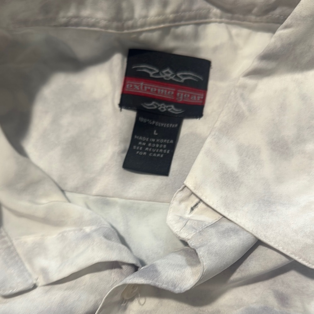 Flame Pattern Button-Up Shirt - Picture 4 of 5